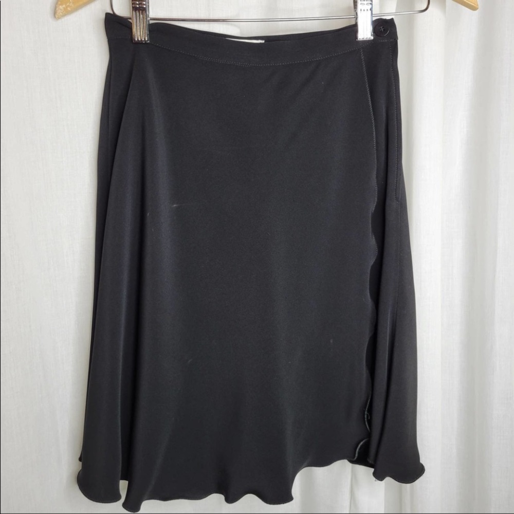 Georgio Armani Le Collection Black Ruffle Faux Wrap Skort, 38